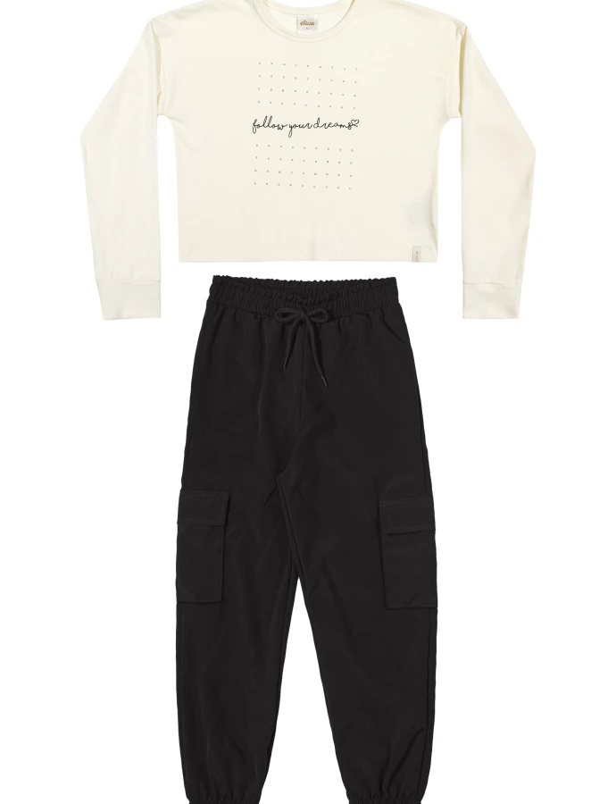 Conjunto blusa mangas largas + pantalón