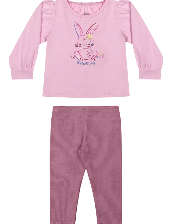 Conjunto blusa mangas largas + pantalón