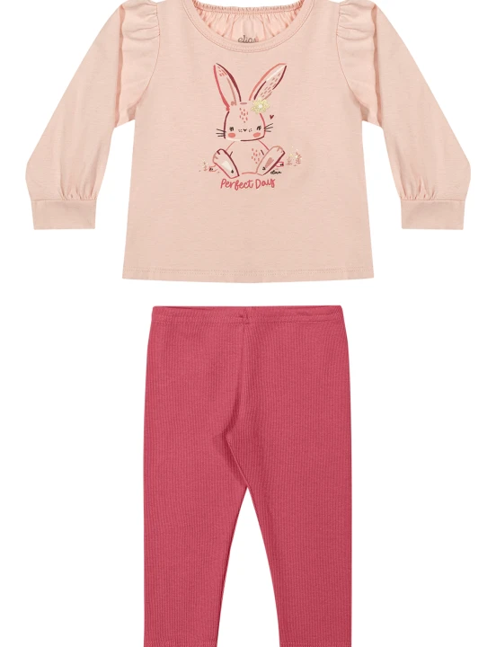Conjunto blusa mangas largas + pantalón